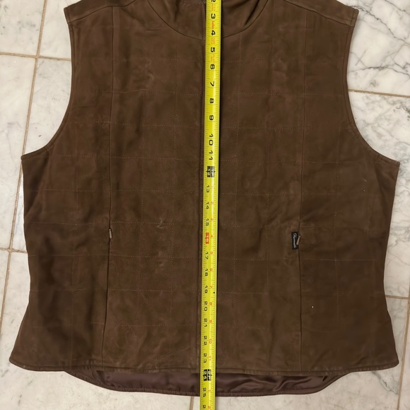 FACONNABLE Quilted Goatskin Suede Brown Vest XL - Picture 5 of 5